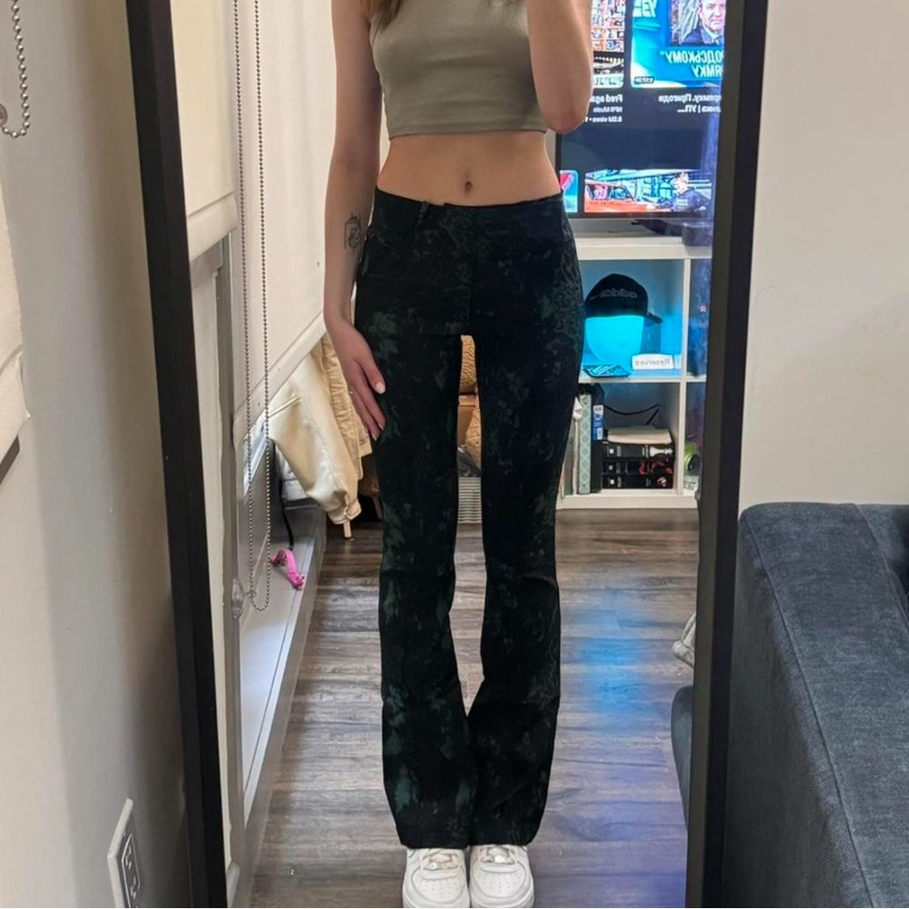 Black Camouflage Flare Pants